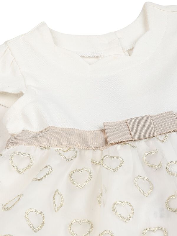 Girls Bronze Short Sleeve Knitted Dress image number 2